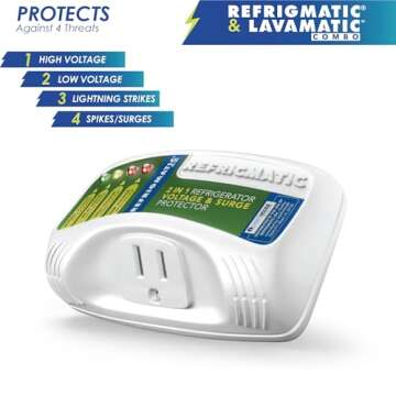 Two Electronic Voltage & Surge Protector Combo - Protect your Refrigerator and Washing Machine Aga...