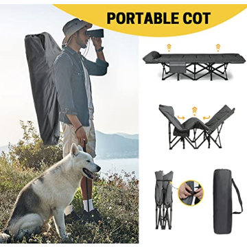 ATORPOK Camping Cot with Cushion and Pillow for Adults