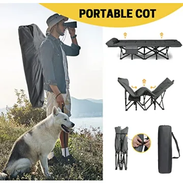 ATORPOK Camping Cot with Cushion and Pillow for Adults