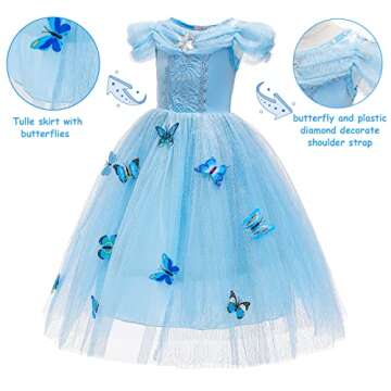 Magical Cinderella Dress for Girls - Toddler Fairy Costume
