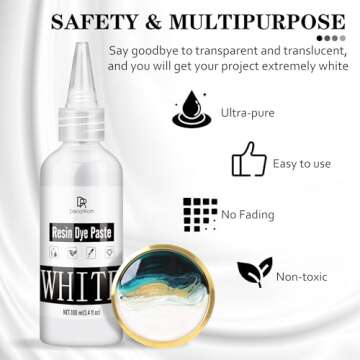 High Concentrated White Epoxy Resin Pigment Paste 3.4 fl. oz