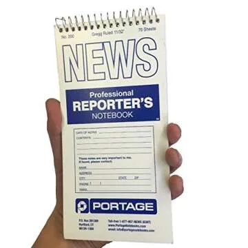 Portage Reporters Notebook – Top Bound Spiral Pocket Notepad, Steno Note Book, Perfect for Reporters & Journalists Taking Notes in the Field, Gregg Ruled – 4 x 8 In, 70 Sheets, 12 Pack