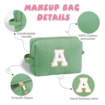 Personalized YOOLIFE Initial Makeup Bag for Girls
