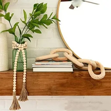 fghuim Handcrafted Wooden Chain Decor for Home Elegance