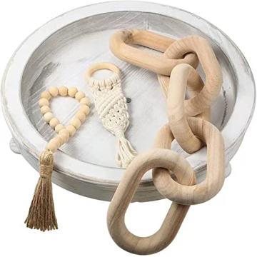fghuim Handcrafted Wooden Chain Decor for Home Elegance