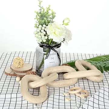 fghuim Handcrafted Wooden Chain Decor for Home Elegance