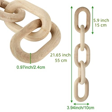 fghuim Handcrafted Wooden Chain Decor for Home Elegance