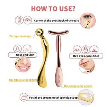 2PCS Adorable Eye Face Cream Applicator Tool, Metal Skincare Spatula Men Women Gift