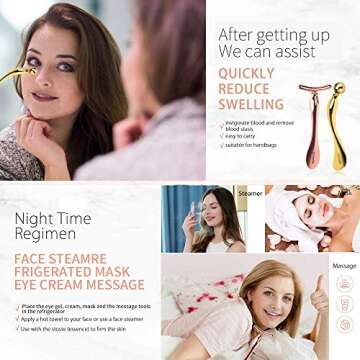 2PCS Adorable Eye Face Cream Applicator Tool, Metal Skincare Spatula Men Women Gift