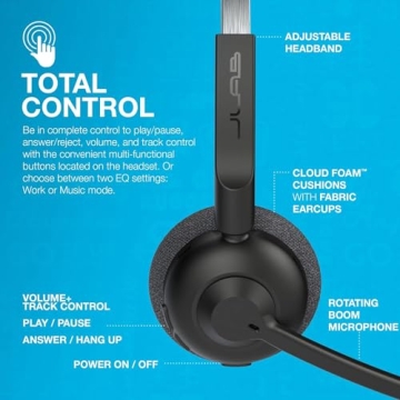 JLab Go Work Pop Wireless Headset, 50+ Hours Playtime