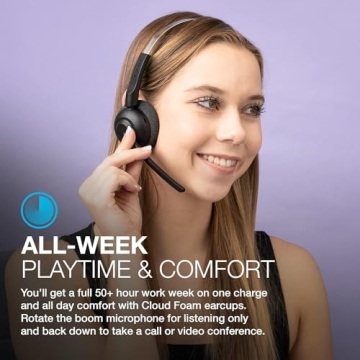 JLab Go Work Pop Wireless Headset, 50+ Hours Playtime