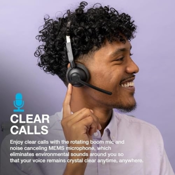 JLab Go Work Pop Wireless Headset, 50+ Hours Playtime