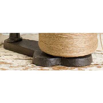 Vintage Style Cast Iron Twine and Shears Set (Black Rack)