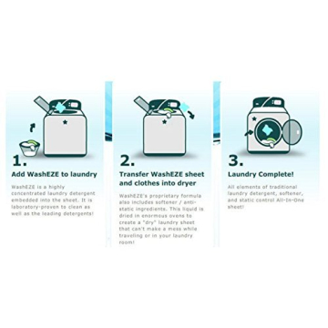 WashEZE Travel Friendly Laundry Sheets for 20 Loads