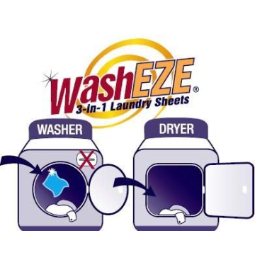 WashEZE Travel Friendly Laundry Sheets for 20 Loads