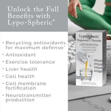 LivOn Laboratories Lypo-Spheric Magnesium L-Threonate - 30 Packets - 77mg Per Packet - Liposome Encapsulated for Maximum Bioavailability - Professionally Formulated - 100% Non-GMO