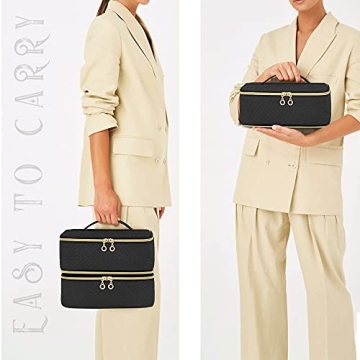 LUXJA Nail Polish Organizer for 60 Bottles - Stylish and Portable