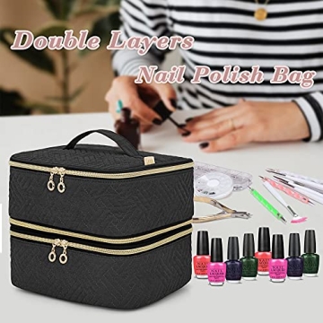 LUXJA Nail Polish Organizer for 60 Bottles - Stylish and Portable