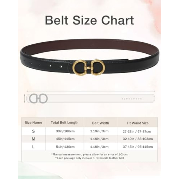 AWAYTR Women's Reversible Belt - Stylish Two-in-One Design