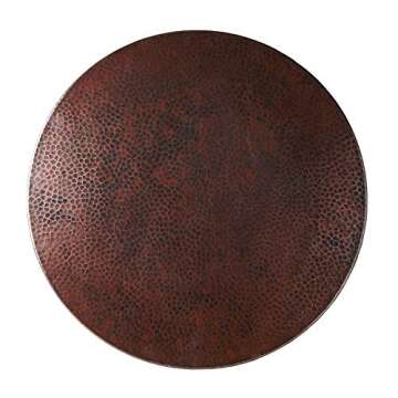 Native Trails 20-Inch Hammered Copper Lazy Susan, Antique Finish - Artisan-Crafted Rustic Turntable ...
