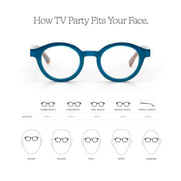 eyebobs TV Party Unisex Premium Readers, Teal Front with Tortoise Temples, 1.25 Magnification