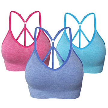 AKAMC Women's Medium Support Sports Bras 3 Pack