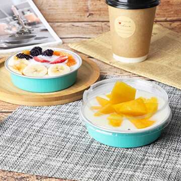 Beasea Mini Pie Pans with Lids - 50 Pack, 4 Inch