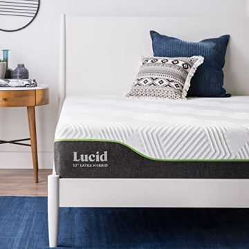 LUCID 12 Inch Latex Hybrid Mattress - Comfort and Support