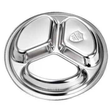 Durable Stainless Steel Divided Plates for Kids and Adults