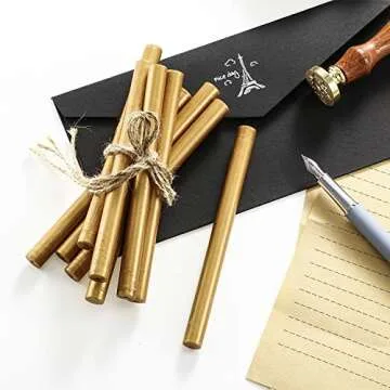Nuanchu 15 Pcs Glue Gun Sealing Wax Sticks Retro Vintage Sealing Wax Sticks for Wax Seal Stamp and Letter for Wedding Invitations Card Envelope Christmas Holiday Gift Ideas(Bronze)