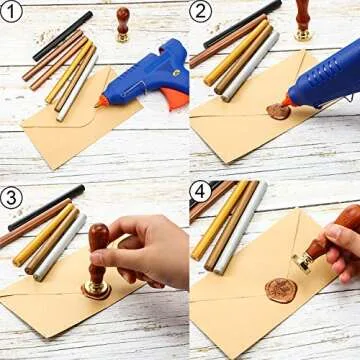 Nuanchu 15 Pcs Glue Gun Sealing Wax Sticks Retro Vintage Sealing Wax Sticks for Wax Seal Stamp and Letter for Wedding Invitations Card Envelope Christmas Holiday Gift Ideas(Bronze)