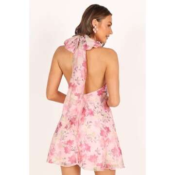 Petal & Pup Women's Gardenia Halter Mini Dress - Stylish & Floral