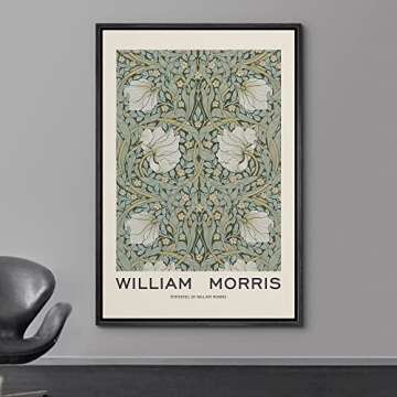 wall26 Framed Canvas Print Wall Art Pimpernel Flowers by William Morris Historic Cultural Illustrati...
