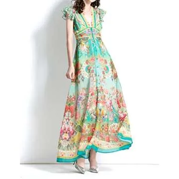 Stylish LAI MENG MAXI Dress with Floral Print for Summer