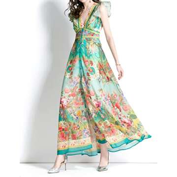 Stylish LAI MENG MAXI Dress with Floral Print for Summer