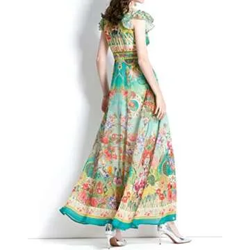 Stylish LAI MENG MAXI Dress with Floral Print for Summer