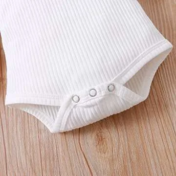 Kupretty Newborn Baby Girl Fall Clothes Ruffle Long Sleeve Ribbed Romper Corduroy Suspender Skirts Infant Overalls Dress Outfits (Pink, 3-6 Months)