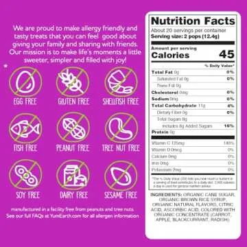 YumEarth Organic Vitamin C Lollipops - Allergy Friendly Treats