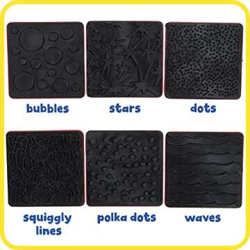 READY 2 LEARN Paint Effect Stamps - Set of 6 - Art Tools for Kids - Dots, Squiggly Lines, Stars, Wav...