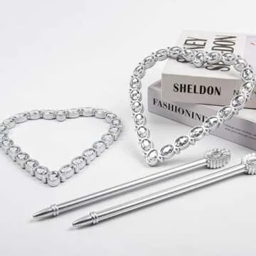 Silver Resin Circular Curtain Strap and Curtain Buckle Curtain Tiebacks Curtain Holdback Suitable for bedrooms (Set of 2) (Love Diamond)