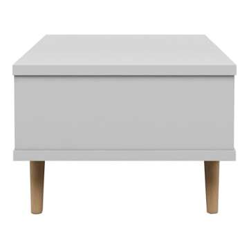 HOMES: Inside + Out Katalena Modern Mid-Century 1-Drawer Two-Tone Coffee Table with Dual-Sided Open Shelf Storage, 47", Gray and White