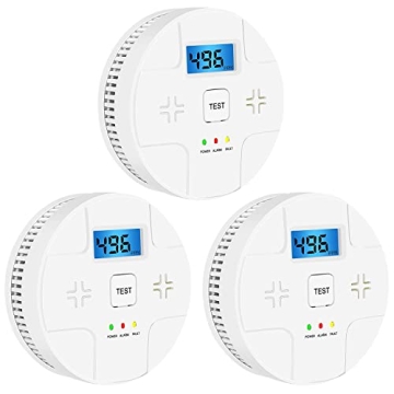 3 Pack Combination Smoke and Carbon Monoxide Detector - Battery Operated, Portable Alarms