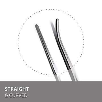 DEXSUR Ultimate Hemostat Set, 6 Piece Ideal for Hobby Tools, Electronics, Fishing and Taxidermy - 8", 6.25" and 5", Stainless Steel, Curved & Straight