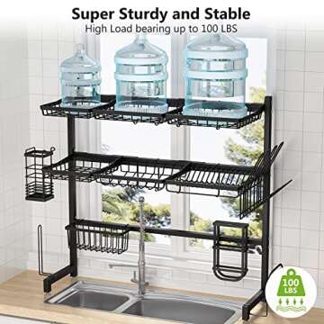 1Easylife Over The Sink Dish Drying Rack - 3 Tier Stainless Steel Solution