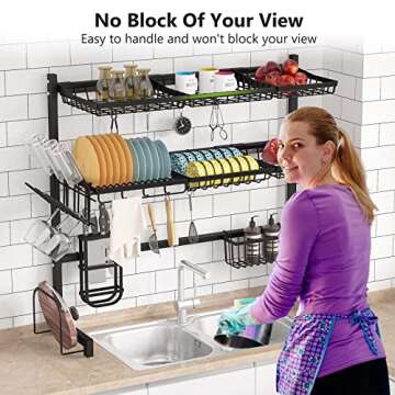 1Easylife Over The Sink Dish Drying Rack - 3 Tier Stainless Steel Solution