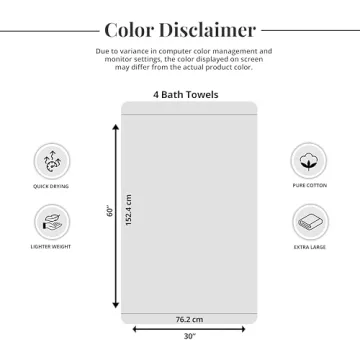 Extra Large Tens Towels Set of 4 - Soft & Absorbent