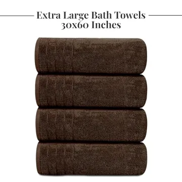 Extra Large Tens Towels Set of 4 - Soft & Absorbent