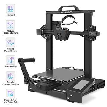 Creality 3D Printer CR 6 SE Leveling-Free, Silent Motherboard, Meanwell Power Supply, Tempered Glass Plate and Dual Z-axis 235 x 235 x 250 mm for Hobbyists Designers and Home Users