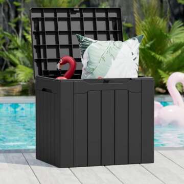 Greesum 31 Gallon Weatherproof Deck Box for Outdoor Storage