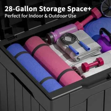 Greesum 31 Gallon Weatherproof Deck Box for Outdoor Storage